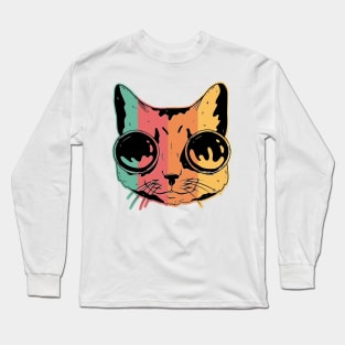 Steampunk Goggles Cat Retro Vintage Hip Kitty Long Sleeve T-Shirt